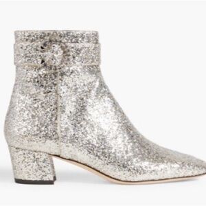 Jimmy Choo Myan 45 glittered woven ankle boots / booties